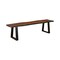 Saltoro Sherpi Maze 70 Inch Dining Bench, Live Edge Seat Top, Sled Base, Chestnut Brown-